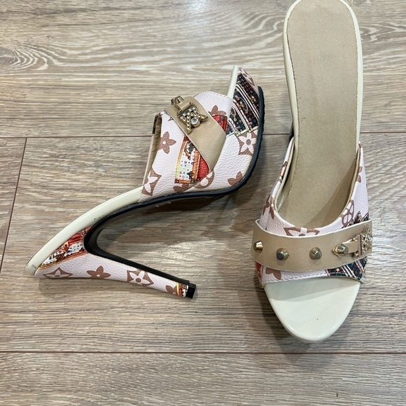 Monogram high heel slides - Picture 4 of 12